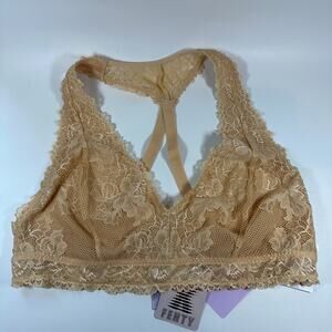 Savage x Fenty Lace Racerback Bralette Size 3X Honey Nude Lined Cups No Pad NWT!